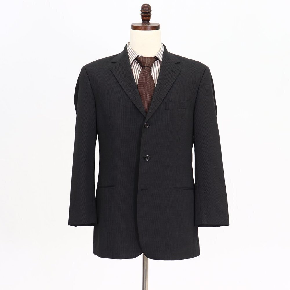 Hugo Boss 40R Gray Striped 3-Button Sport Coat Blazer Jacket V753